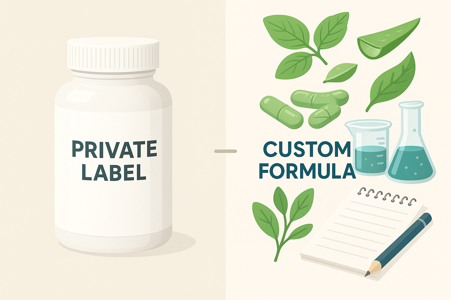 Custom Formulation vs. Private Label: Which is Right for Your Supplement Brand?